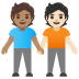 🧑🏽‍🤝‍🧑🏻 people holding hands: medium skin tone, light skin tone display on Google